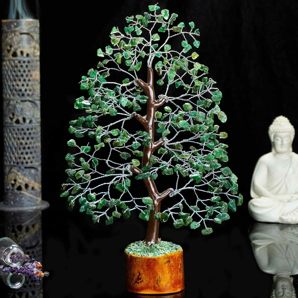 Arbore 25 cm cu pietricele semipretioase din Aventurin Verde