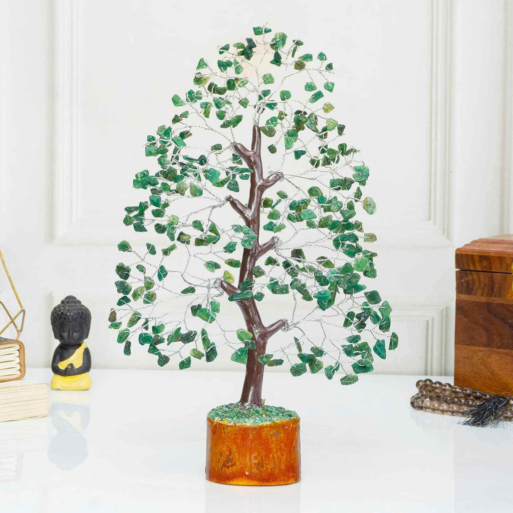 Arbore 25 cm cu pietricele semipretioase din Aventurin Verde