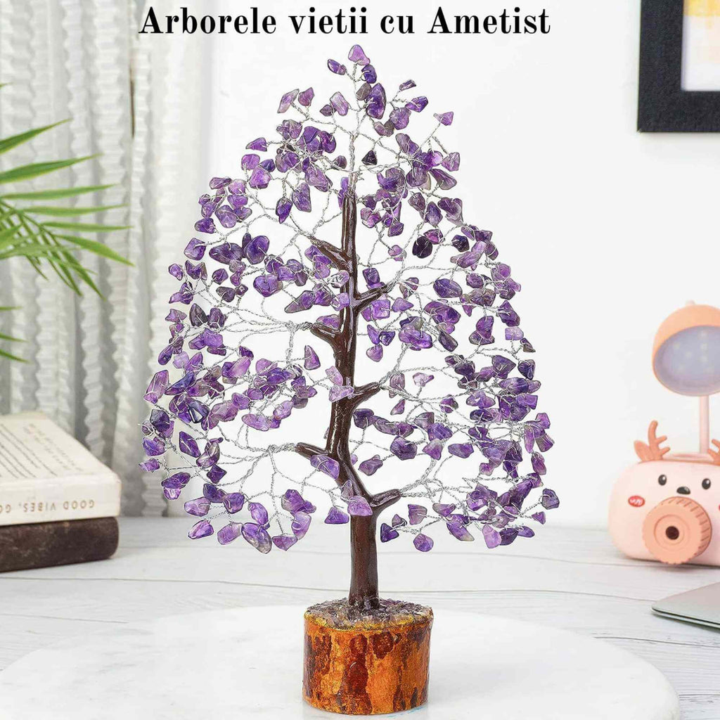 Arbore 25 cm Cristalin cu pietricele din Ametist