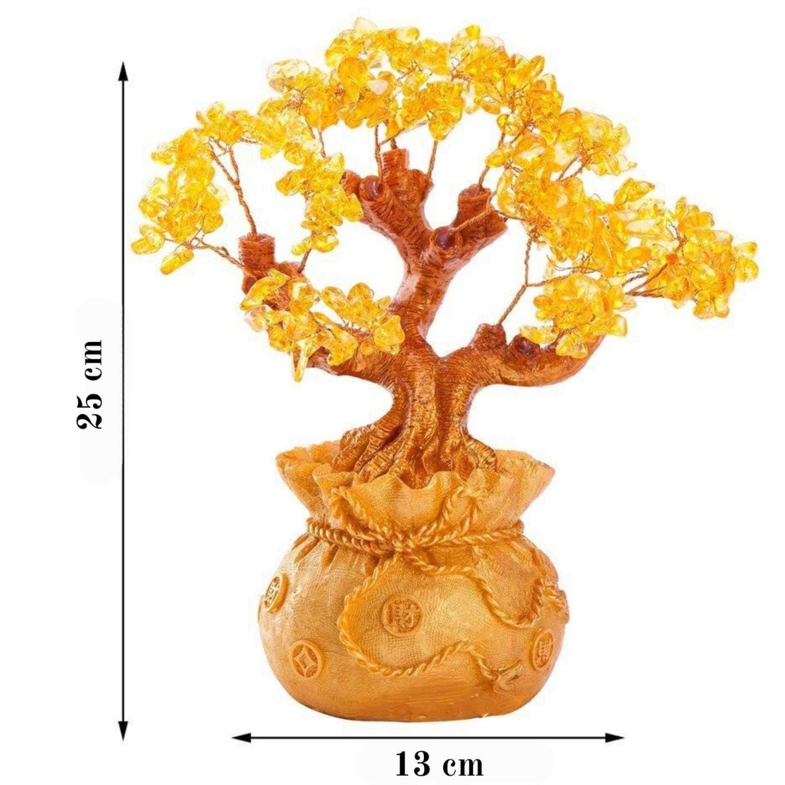 Bonsai cu cristale naturale citrin, supranumit "copacul banilor"