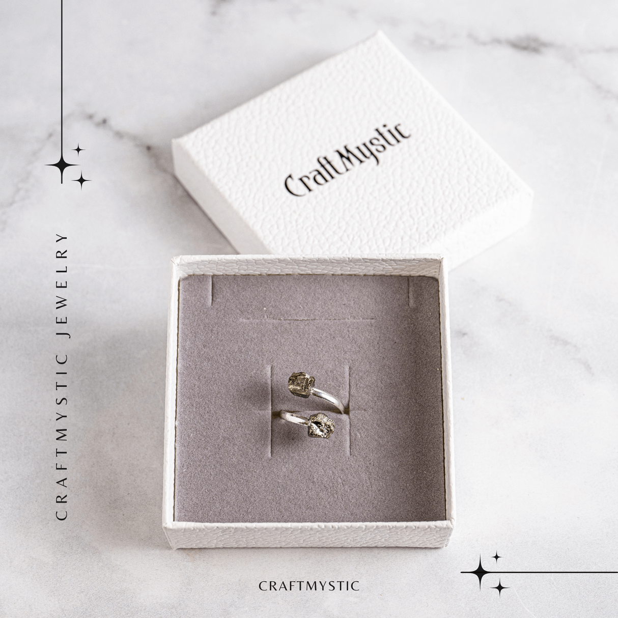 Atrage succesul si blocheaza negativitatea – Inel dublu Pirita in forma naturala