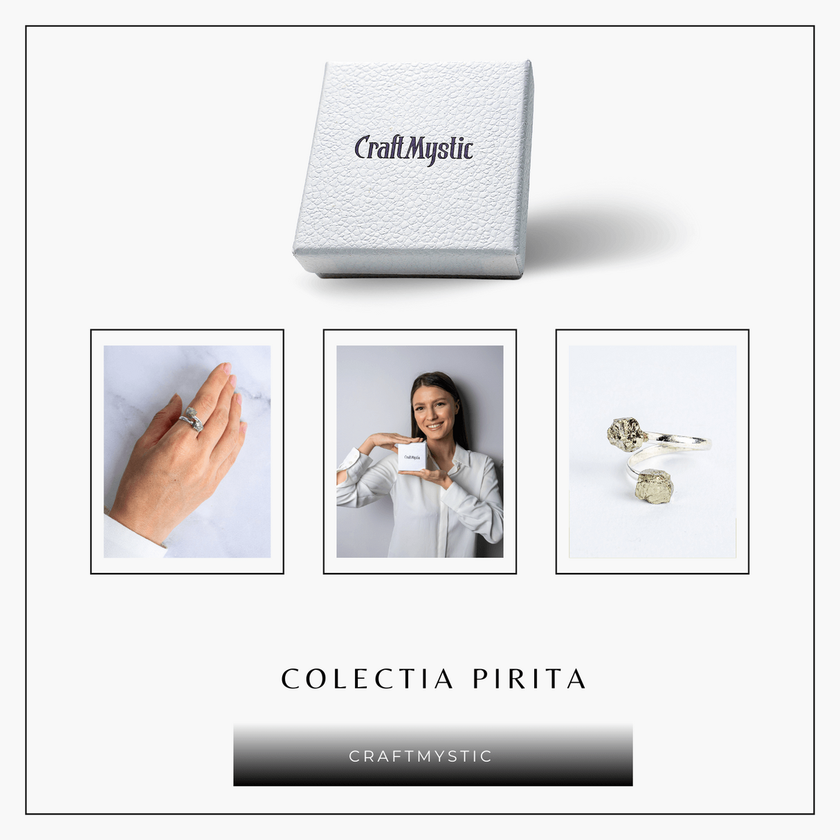 Atrage succesul si blocheaza negativitatea – Inel dublu Pirita in forma naturala