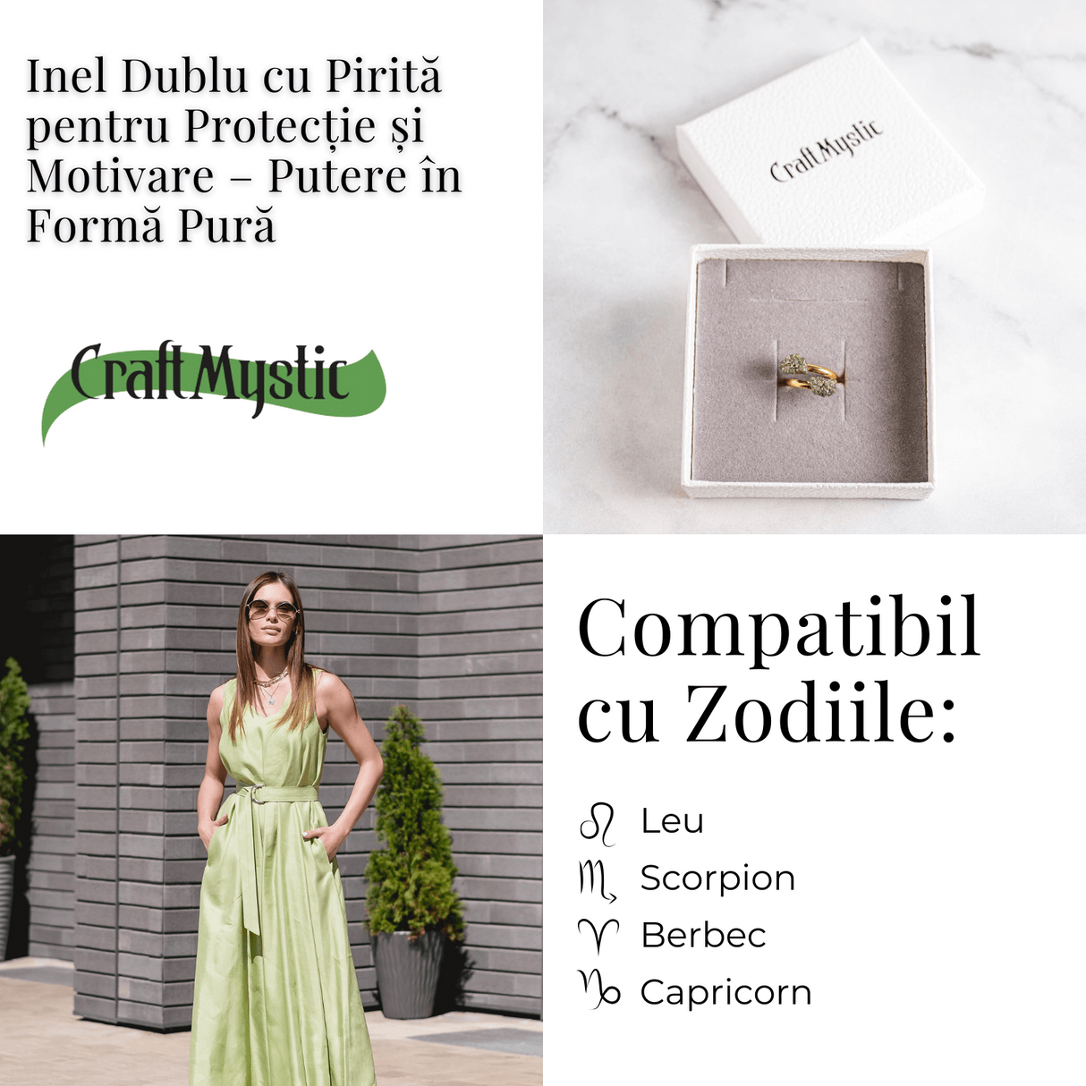 Putere in forma pura – Inel dublu cu pirita pentru protectie si motivare