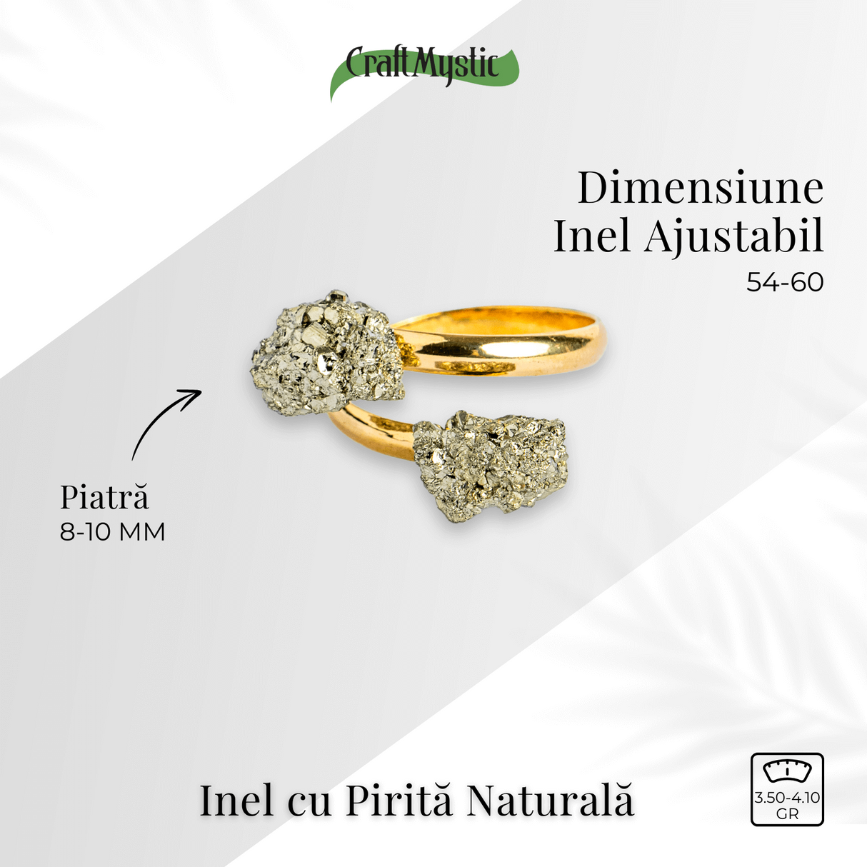 Putere in forma pura – Inel dublu cu pirita pentru protectie si motivare