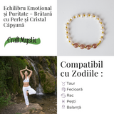 Echilibru Emotional si Puritate – Bratara cu Perle si Cristal capsuna