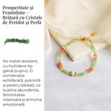 Prosperitate si Feminitate – Bratara cu Cristale de Peridot si Perla