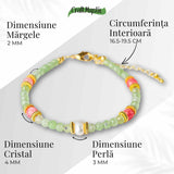 Prosperitate si Feminitate – Bratara cu Cristale de Peridot si Perla