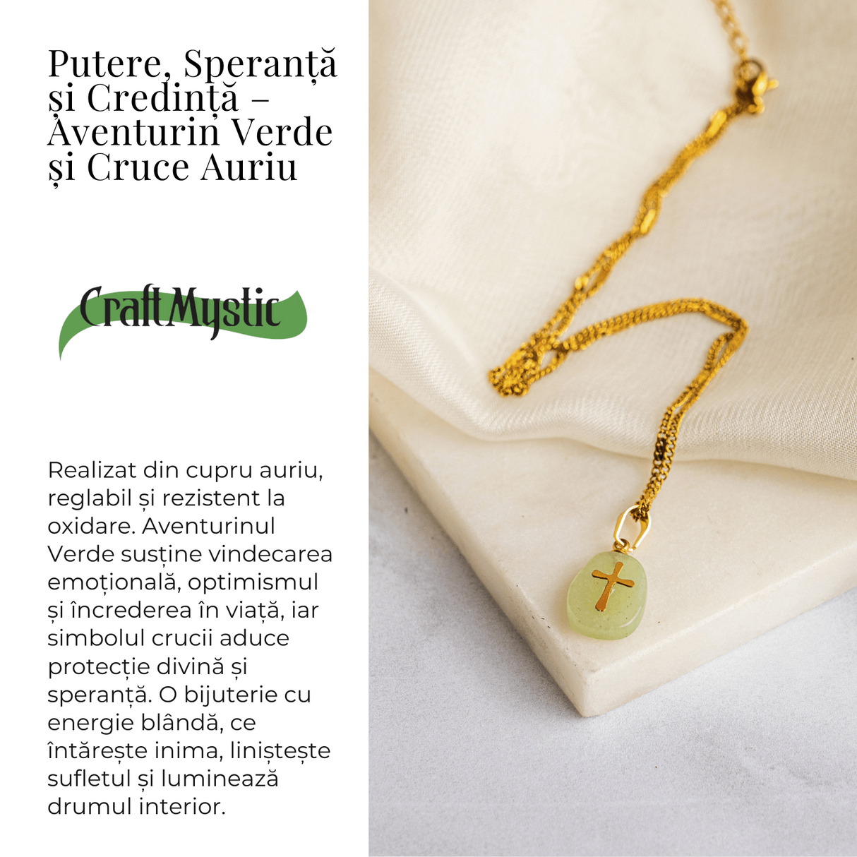 Putere, Speranta si Credinta – Aventurin Verde si Cruce Auriu