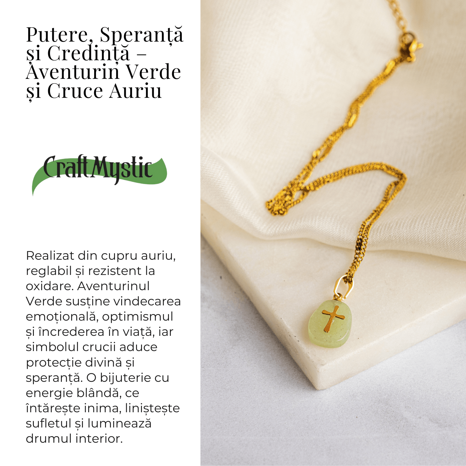 Putere, Speranta si Credinta – Aventurin Verde si Cruce Auriu