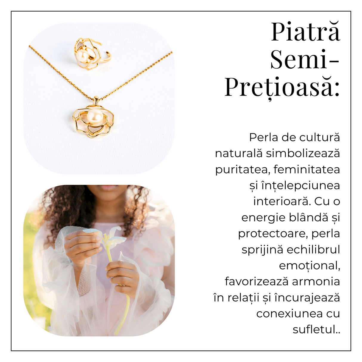 Colier Bijuterie florala cu perla naturala – Simbol al feminitatii autentice