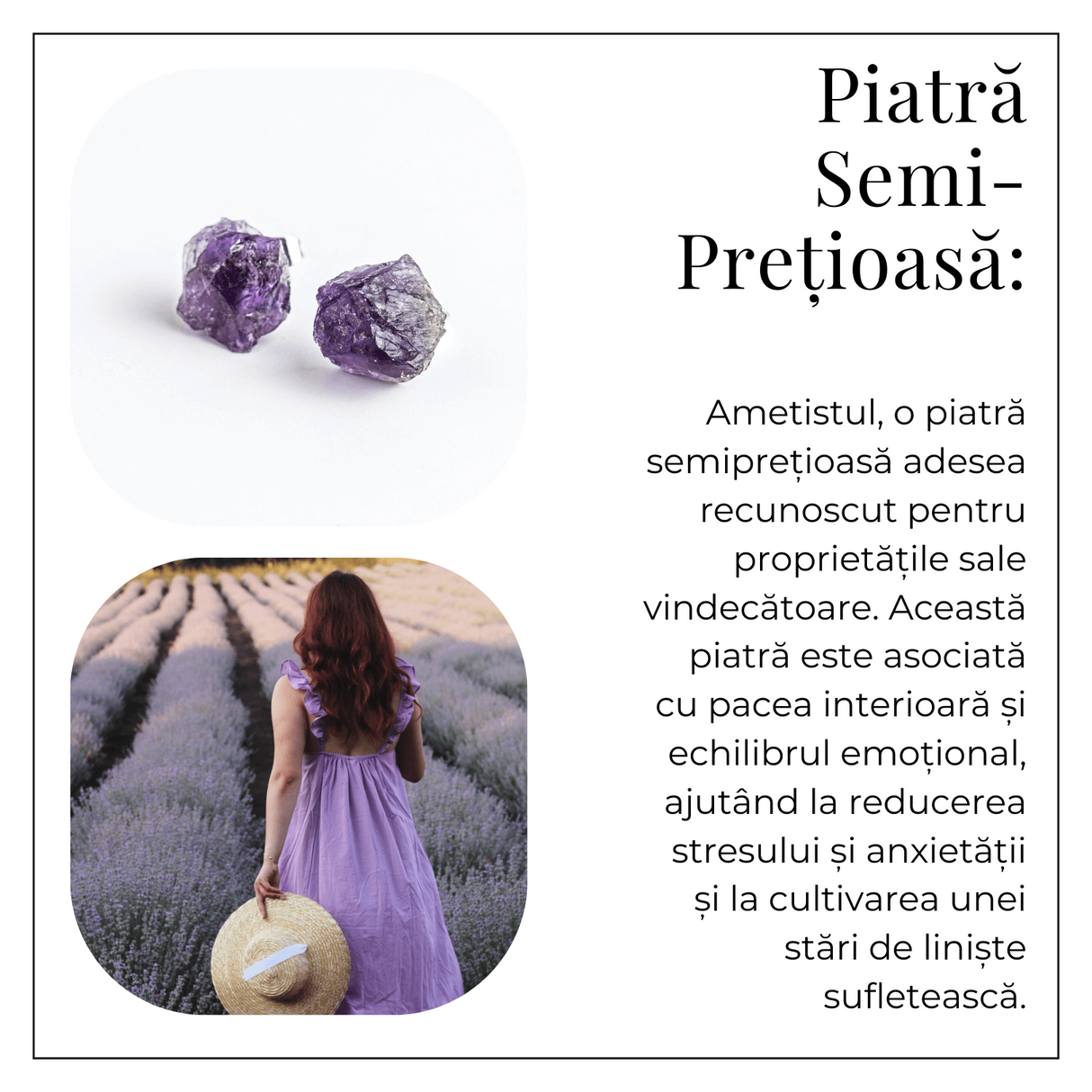 Bijuterie pentru Liniste Interioara – Cercei cu Cristal Ametist