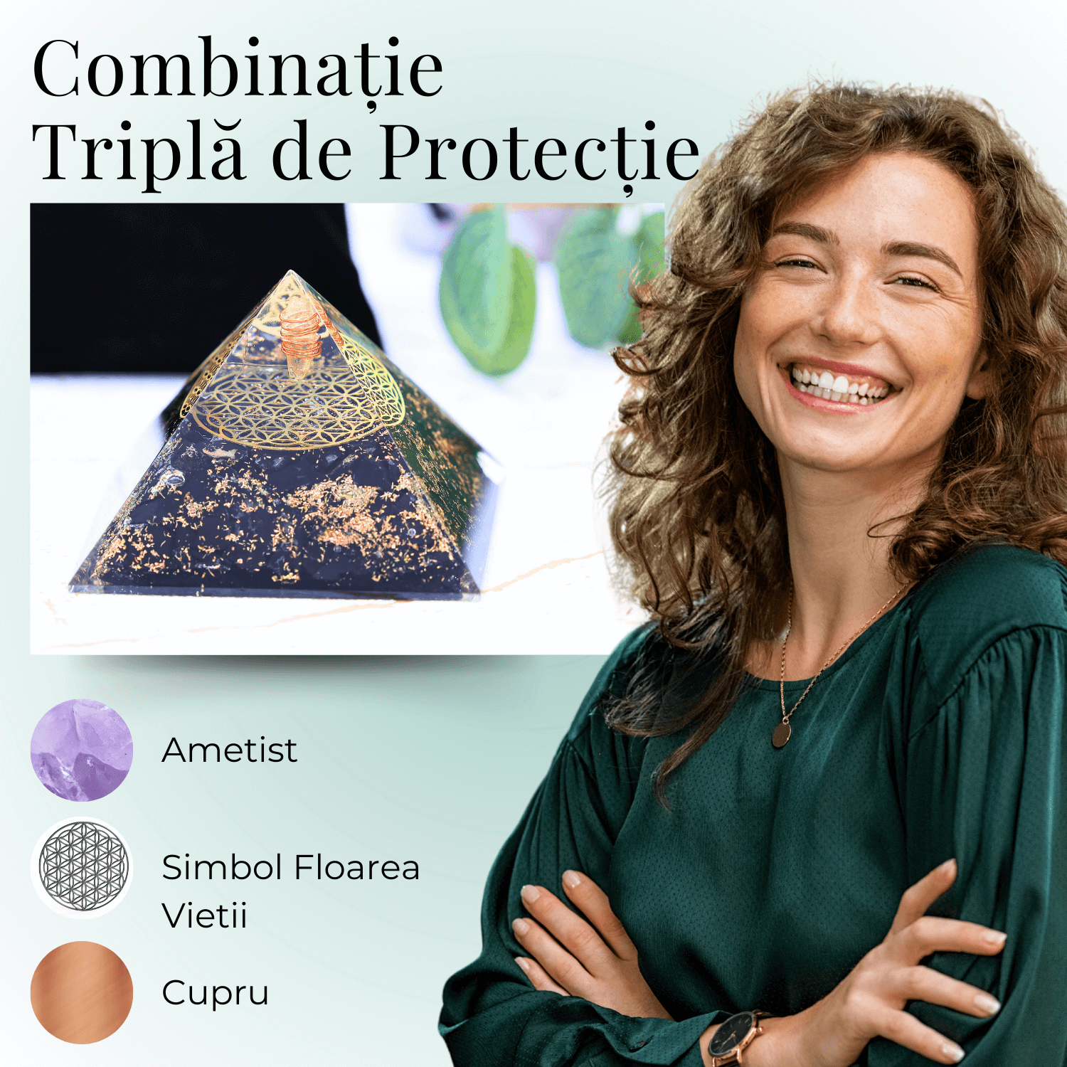 Piramida Orgonica cu Turmalina Neagra