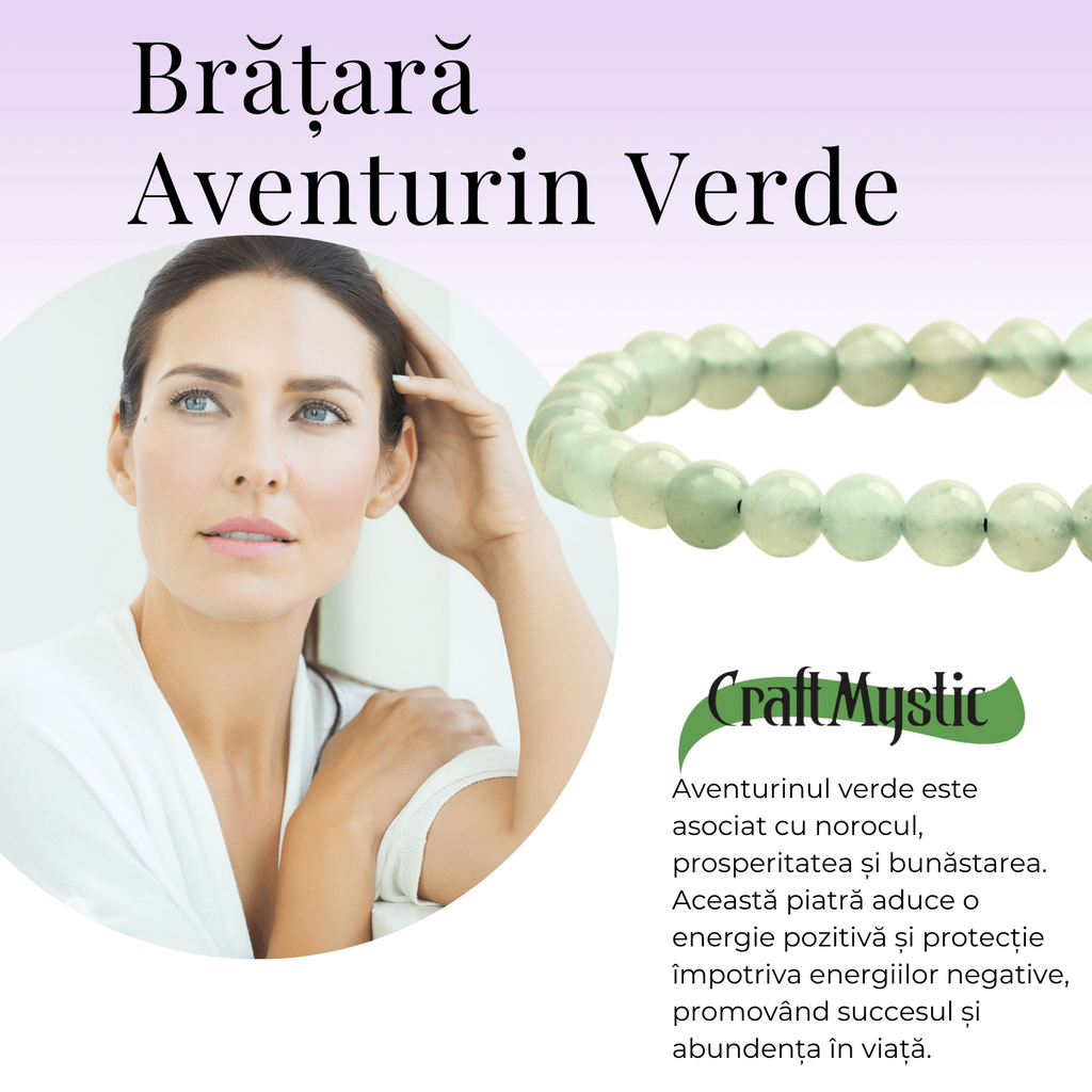 Bratara Elastica cu Margele 6mm din Aventurin Verde Semipretios Natural