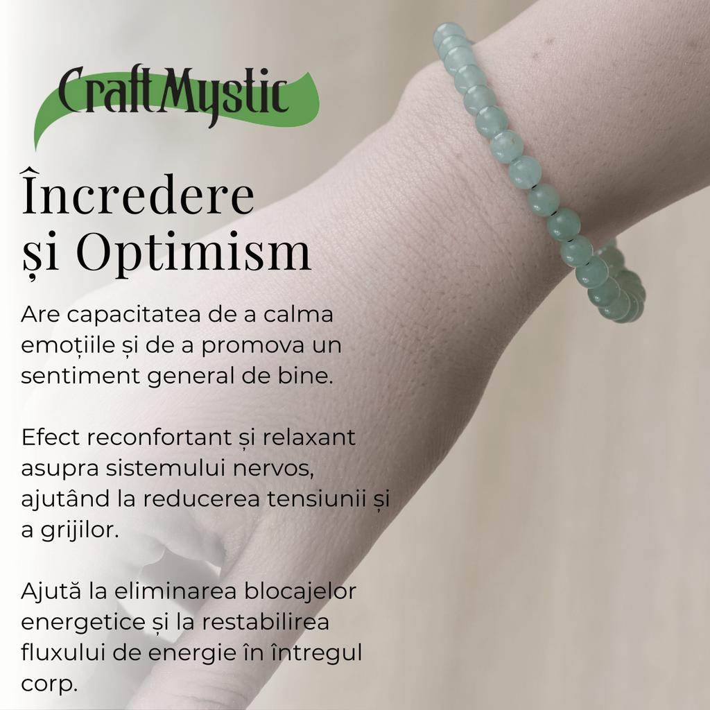 Bratara Elastica cu Margele 6mm din Aventurin Verde Semipretios Natural
