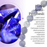 Bratara Elastica cu Margele Naturale de 6mm din Lapis Lazuli