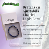 Bratara Elastica cu Margele Naturale de 6mm din Lapis Lazuli