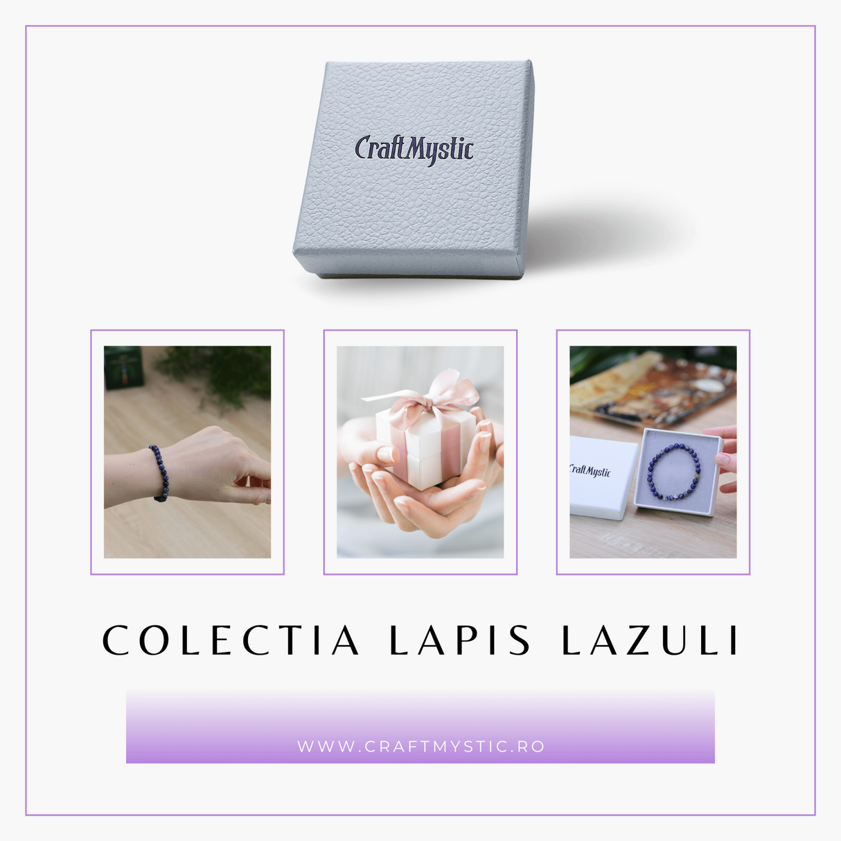 Bratara Elastica cu Margele Naturale de 6mm din Lapis Lazuli