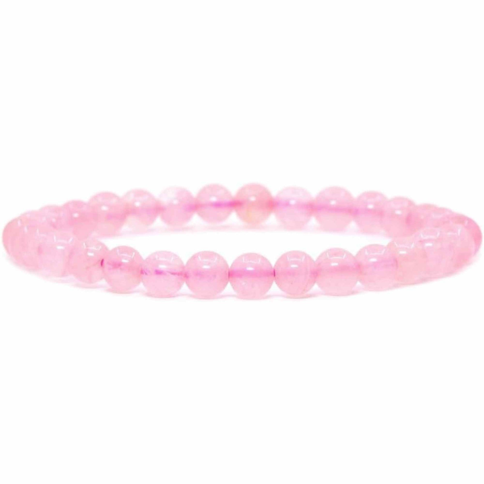 Bratara Elastica cu Margele 6mm din Cuart Roz Semipretios