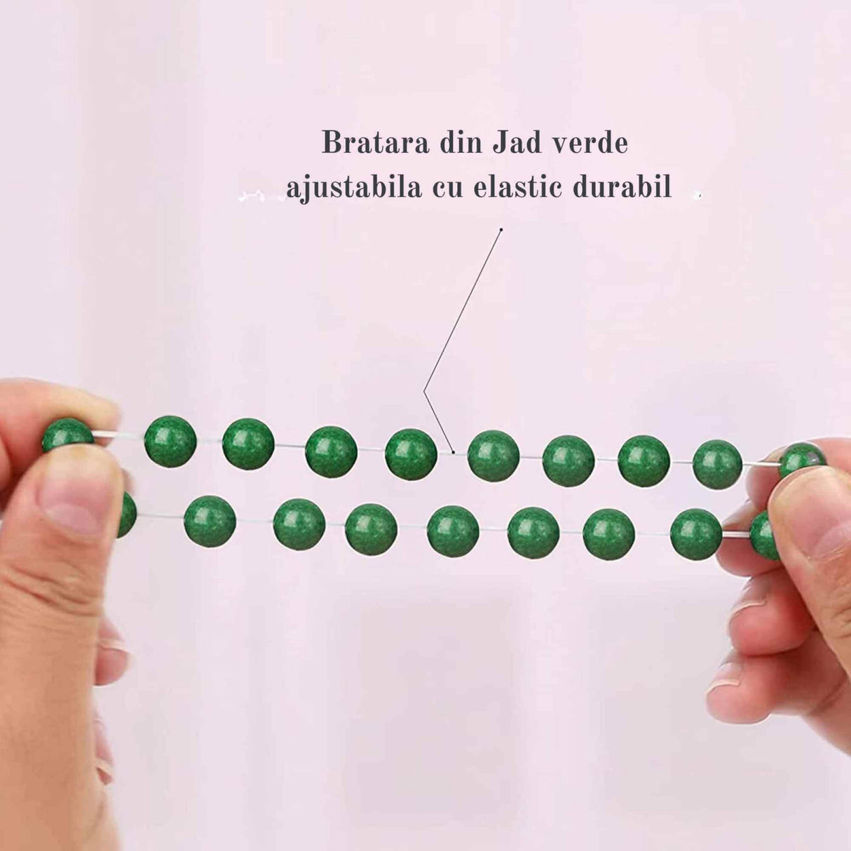 Bratara de jad cu margele de 8 mm pentru femei si barbati - Aduce noroc, bogatie, prosperitate