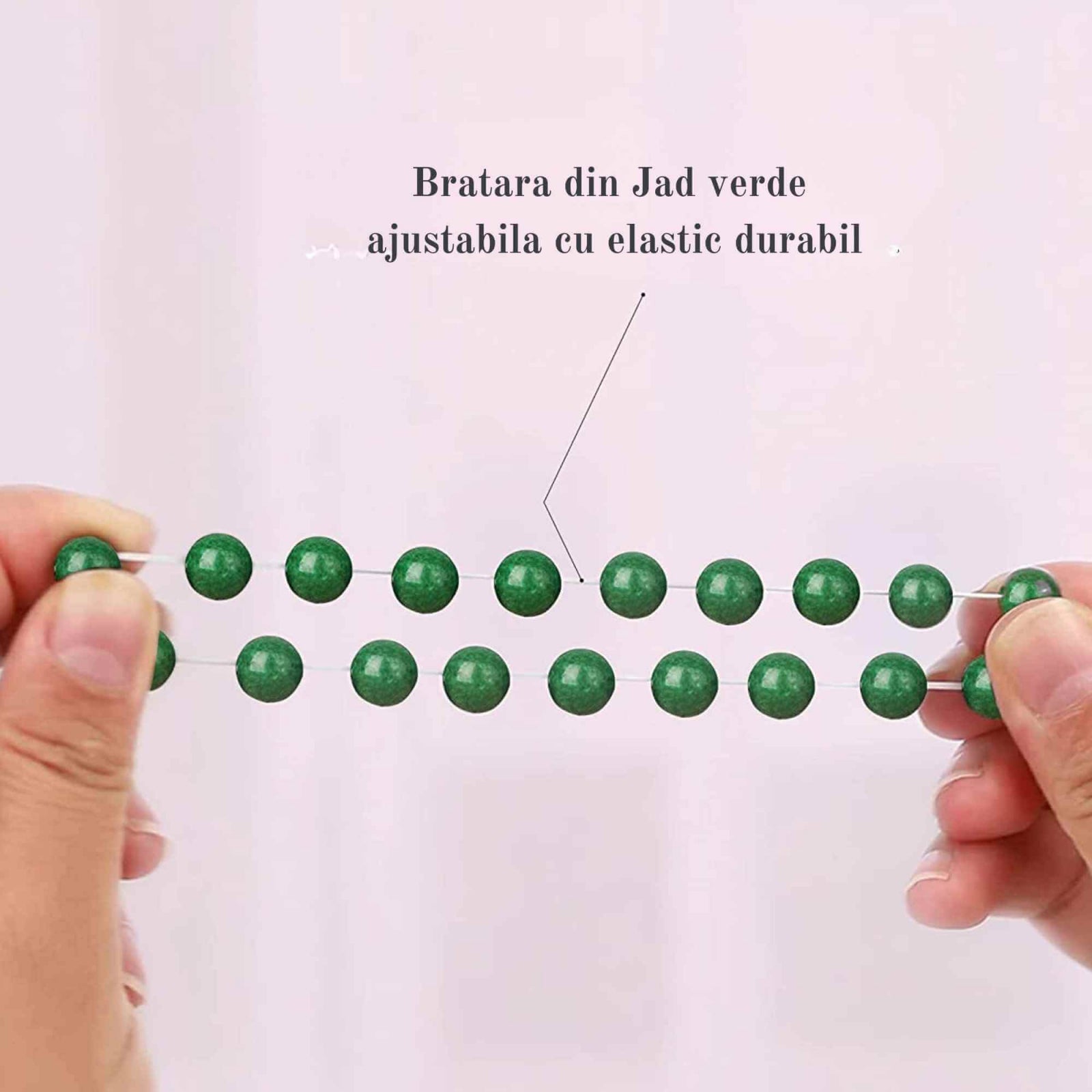 Bratara de jad cu margele de 8 mm pentru femei si barbati
