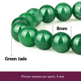Bratara de jad cu margele de 8 mm pentru femei si barbati - Aduce noroc, bogatie, prosperitate