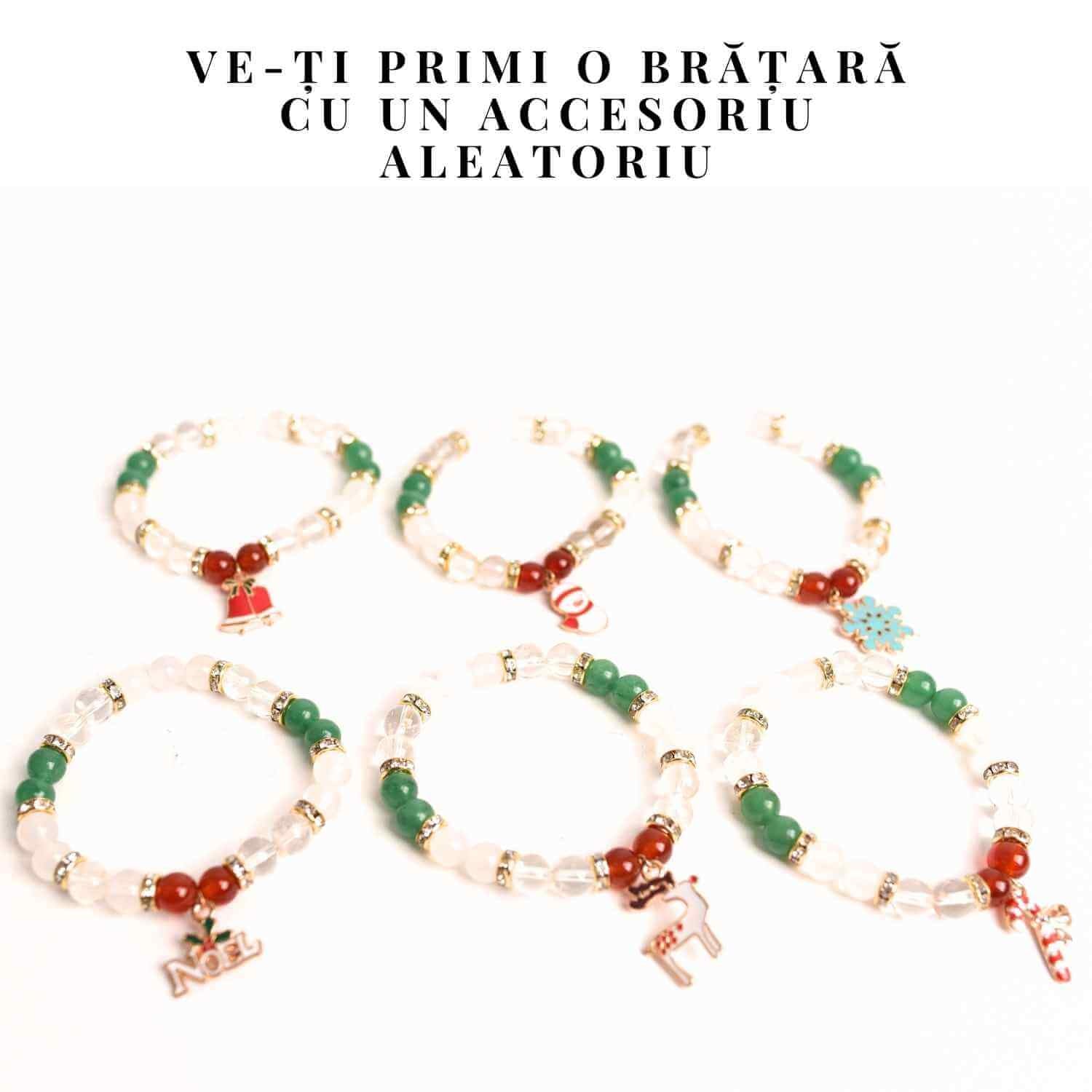 Bratara naturala Agat rosu, alb si aventurin verde cu accesoriu mixt - energie si protectie