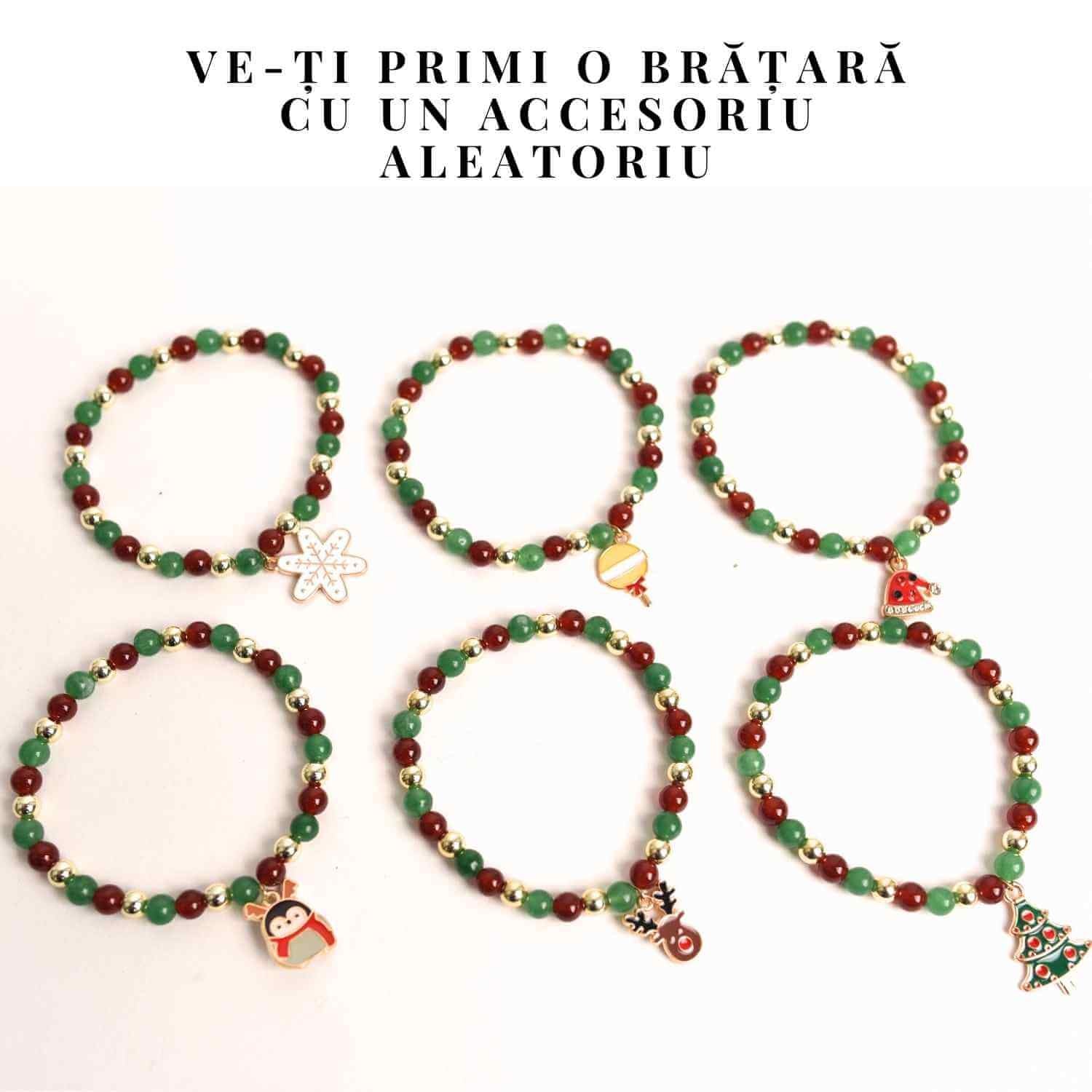 Bratara Agat rosu si aventurin verde 4mm cu accesoriu mixt