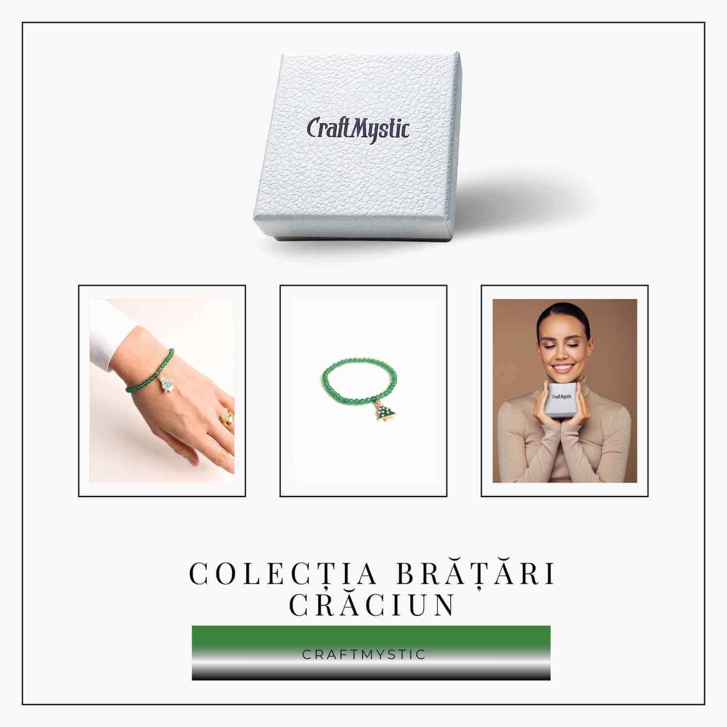 Bratara Agat Verde Pandantiv Bradut – Echilibru si Frumusete Naturala