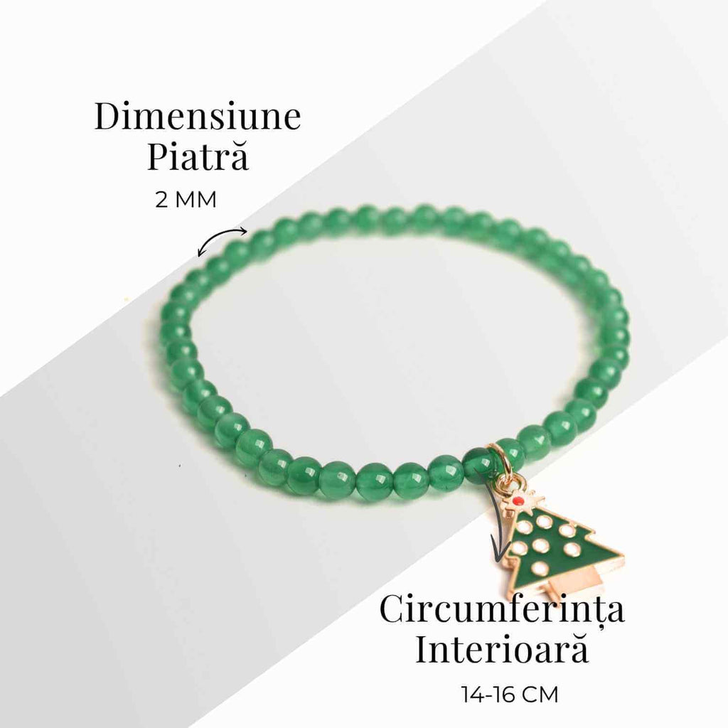 Bratara Agat Verde Pandantiv Bradut – Echilibru si Frumusete Naturala