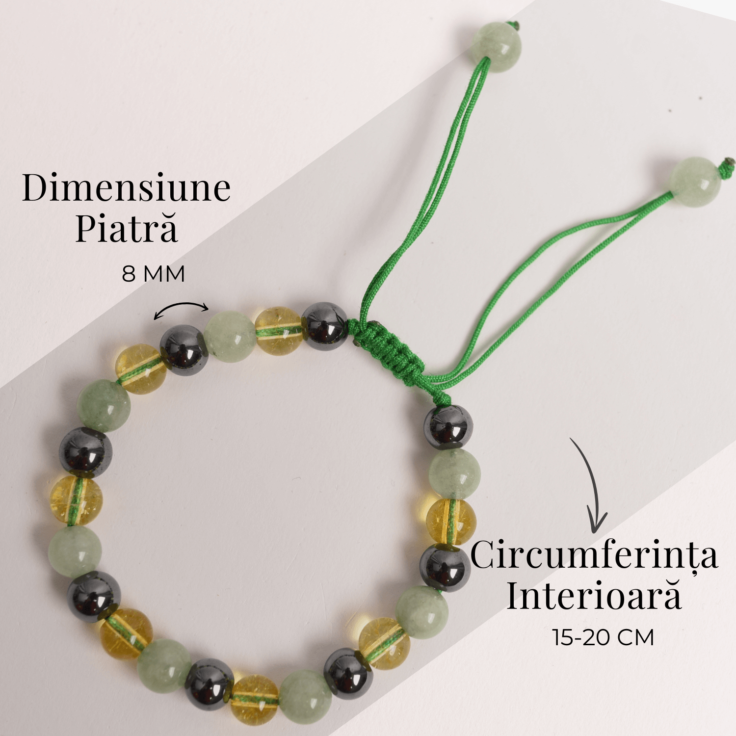 Bratara Ajustabila cu Citrin, Aventurin Verde si Hematit