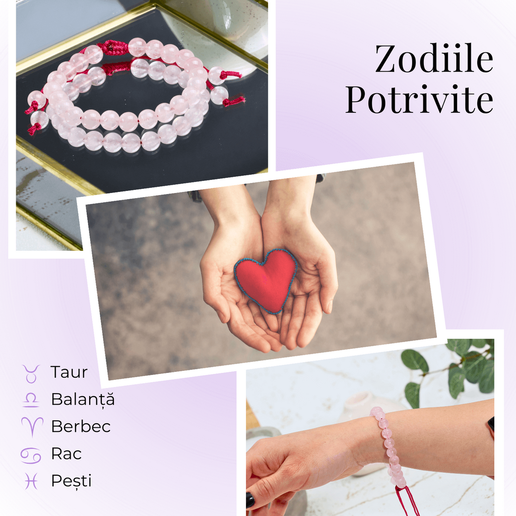 Bratara Simpla Reglabila din Cuart Roz Natural – Armonie Pura