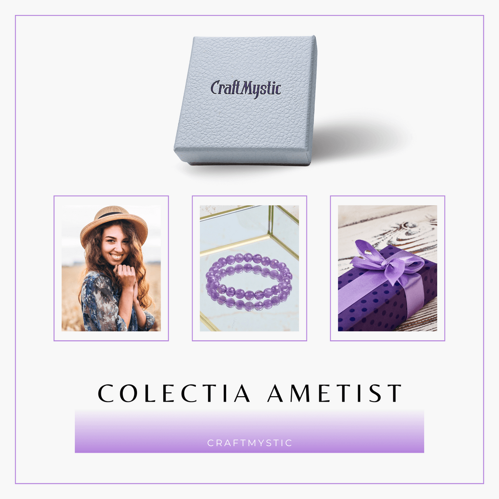 Bratara Eleganta Elastica cu Margele de 8mm Ametist Fatetat