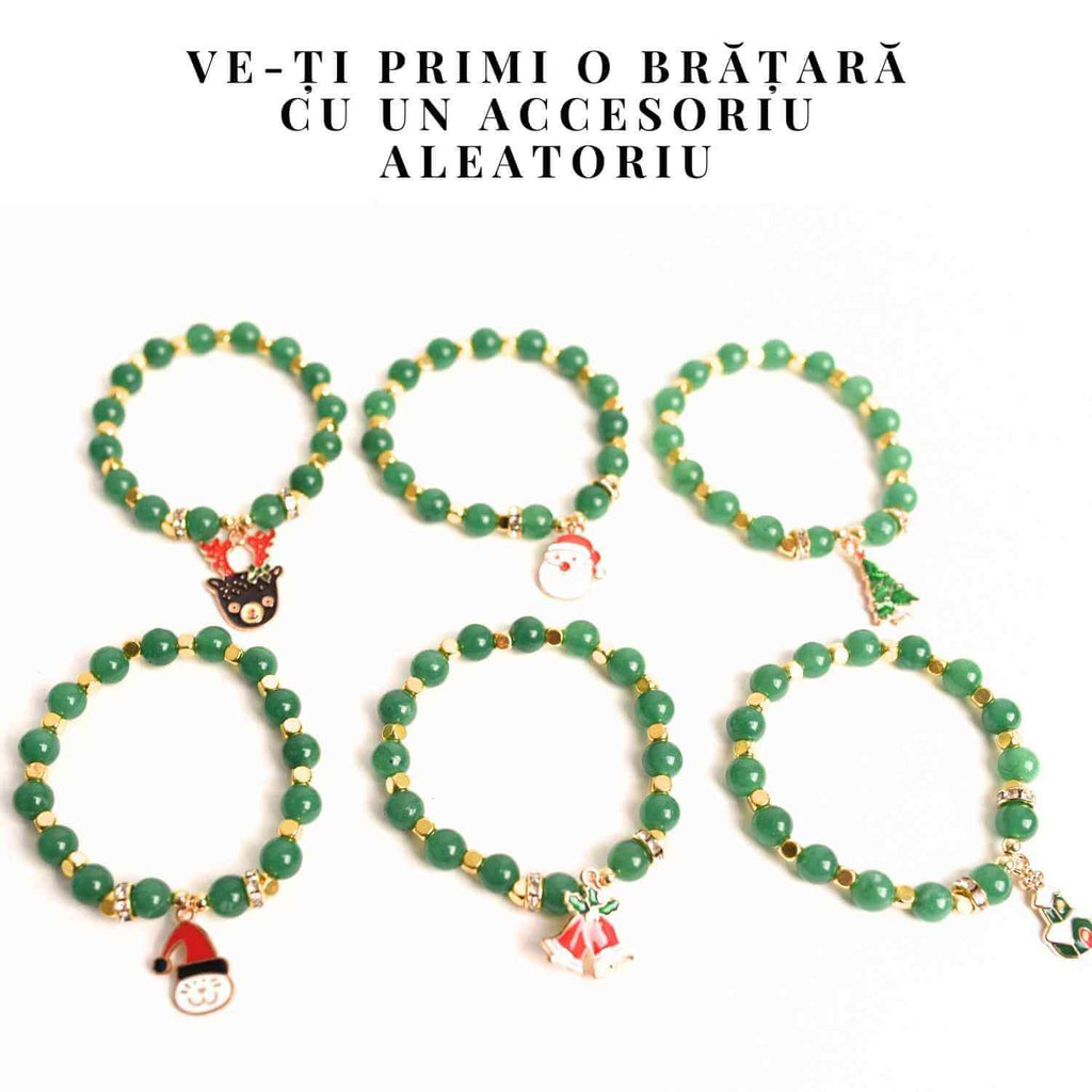 Bratara naturala Aventurin verde cu accesoriu mixt- armonie si noroc