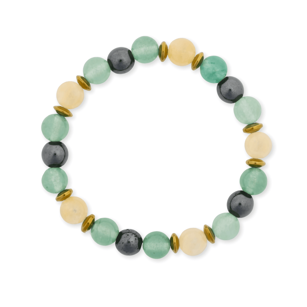 Bratara Elastica Energetizanta cu Margele 8mm din Citrin, Aventurin Verde si Hematit - Harmonie si Echilibru
