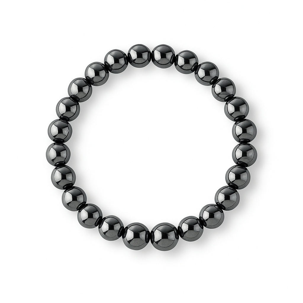 Bratara cu Hematit 8 mm Impamantare si Focus – Unisex, minimalista, puternica