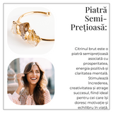 Bratara Aurie cu Triplu Citrin Brut – Energie Pozitiva & Prosperitate