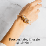 Bratara Aurie cu Triplu Citrin Brut – Energie Pozitiva & Prosperitate
