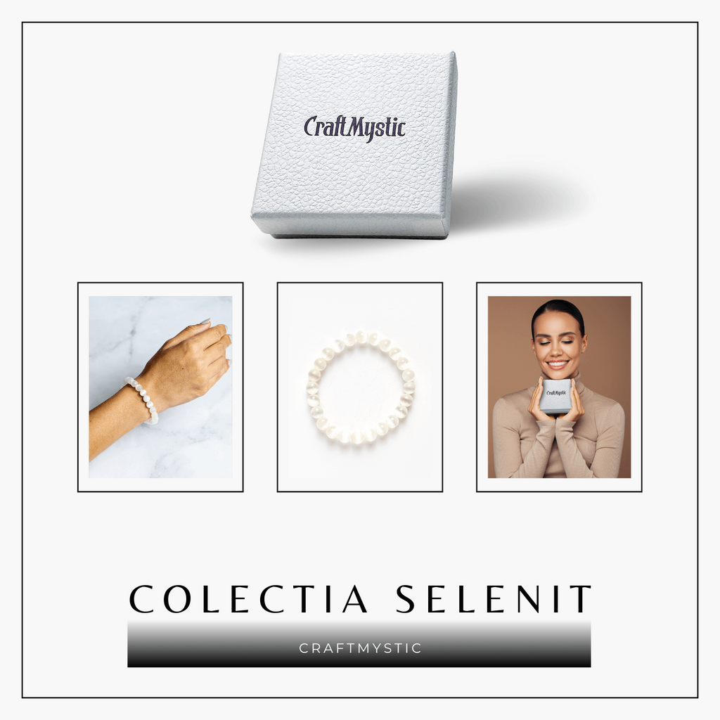 Bratara din Selenit Natural 8mm – Echilibru si Claritate
