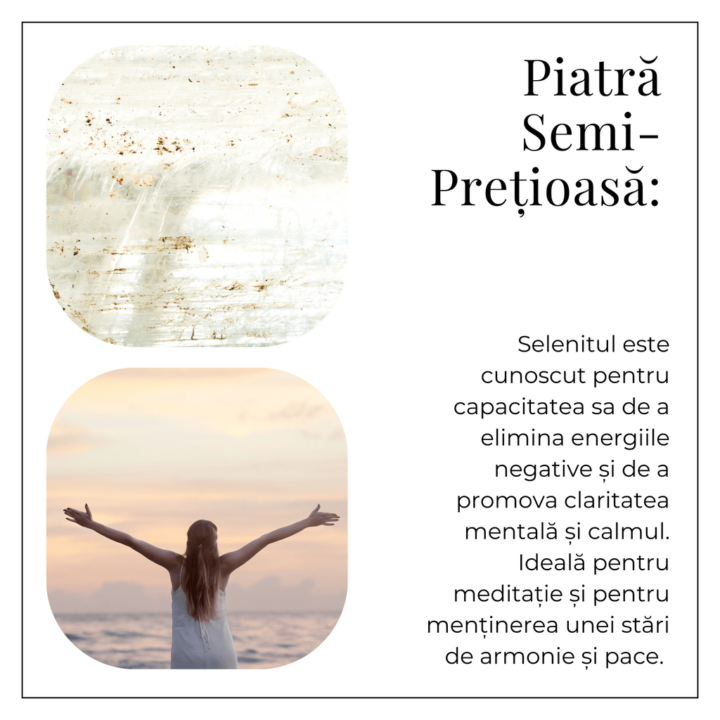 Bratara din Selenit Natural 8mm – Echilibru si Claritate