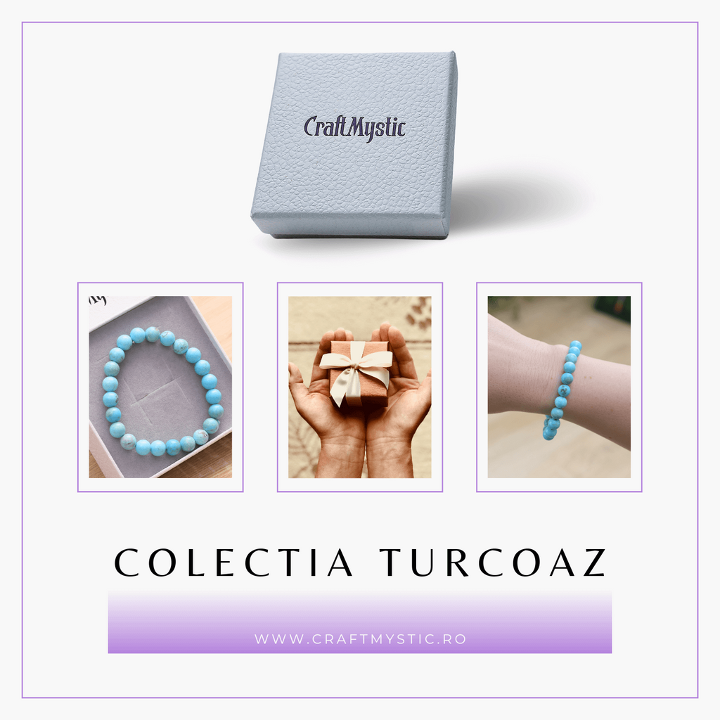 Bratara cu Margele 8mm din Turcoaz Magnesite Natural Tratat Termic