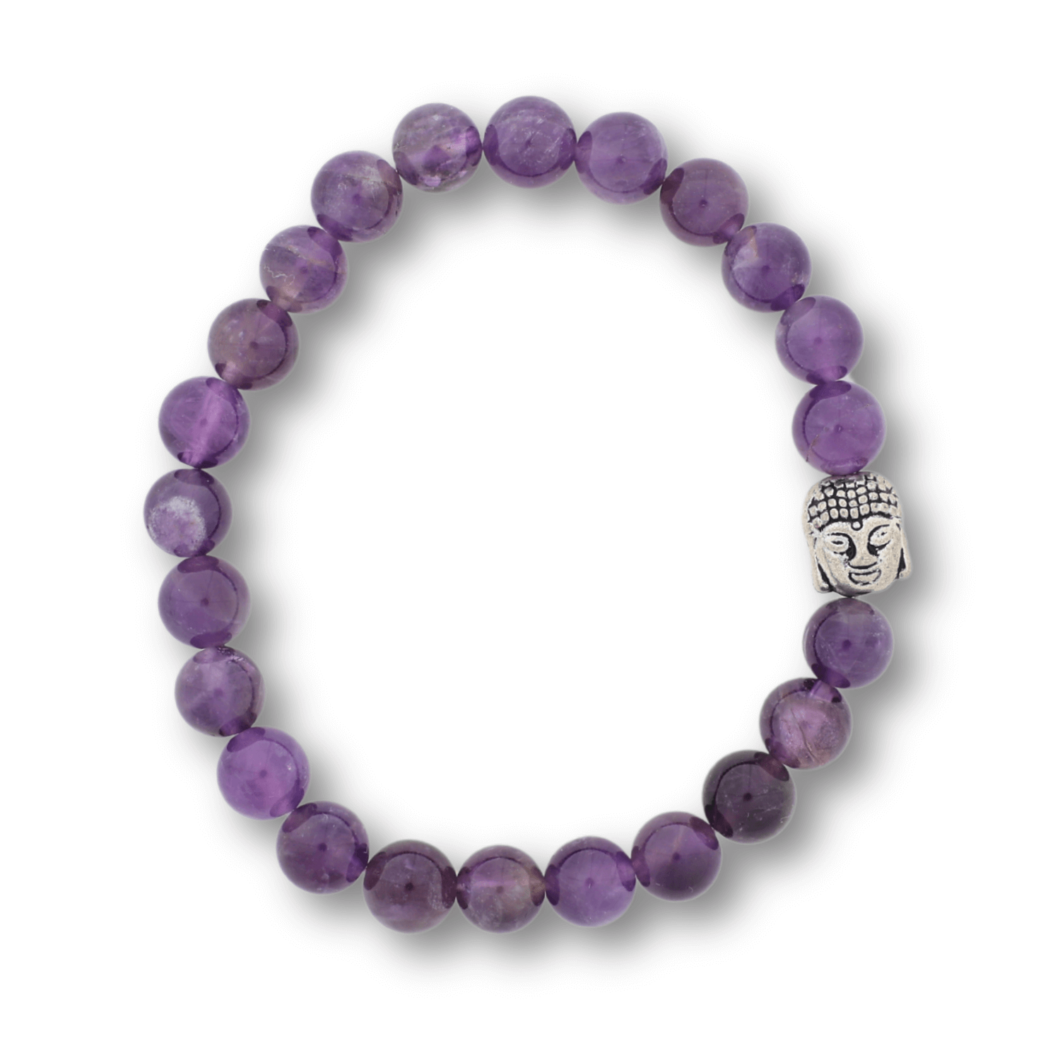 Bratara Reiki Ametist Natural 8mm cu Accesoriu Buddha