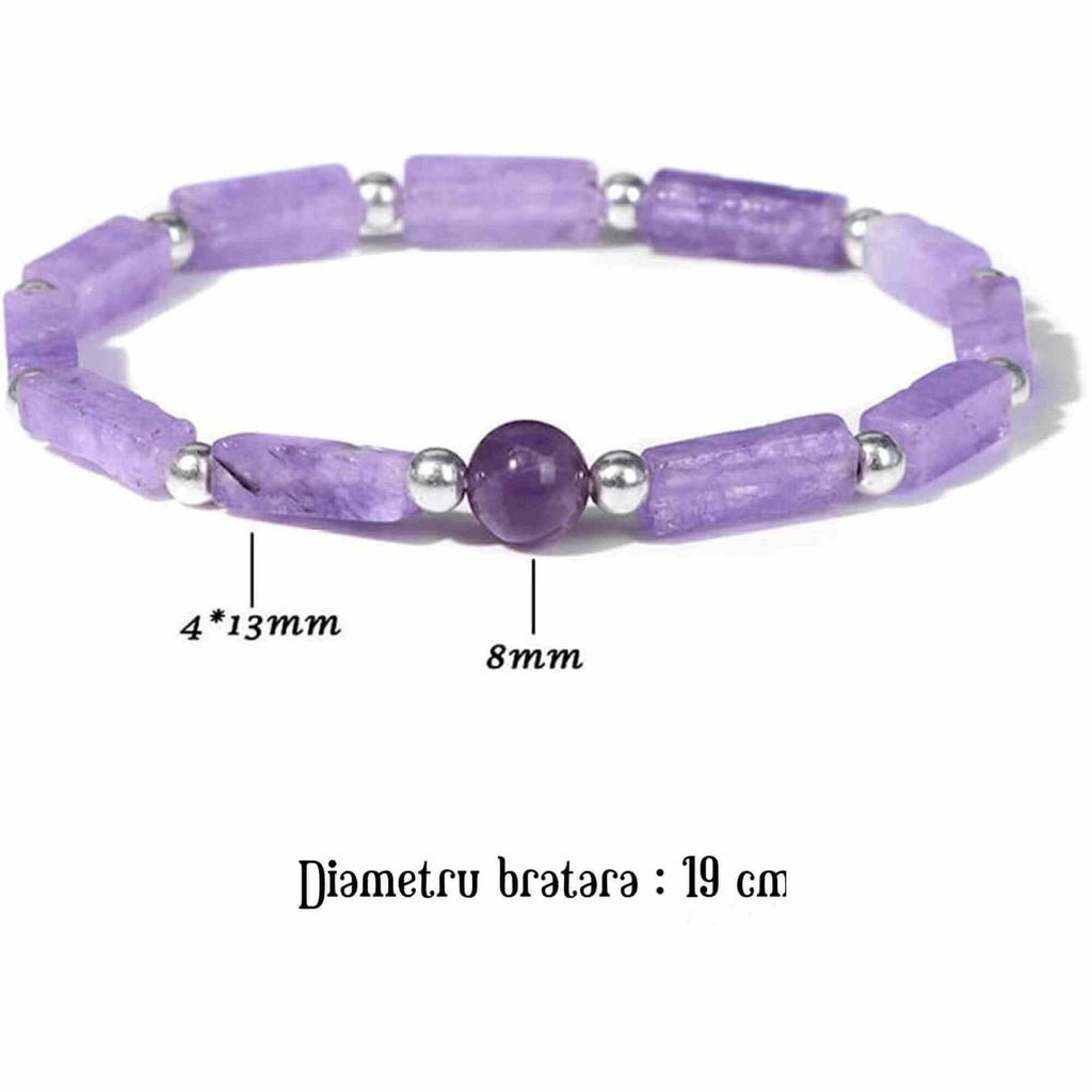 Bratara deosebita cu ametist natural 8mm