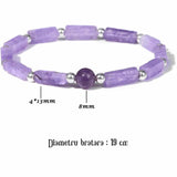 Bratara deosebita cu ametist natural 8mm - Elastica ajustabila cu pietre semipretioase violete