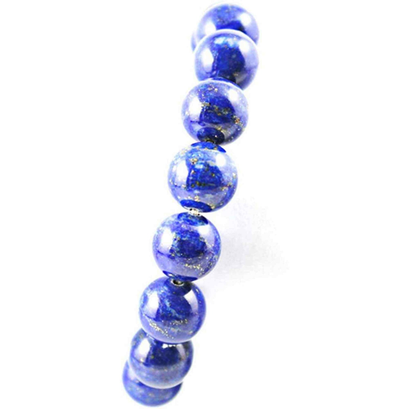 Bratara din pietre semipretioase 8mm Lapis Lazuli cu pigment culoare lucrata manual - Bratara stretch cu margele