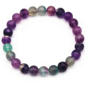 Bratara curcubeu din cristale semipretiose Fluorit 9MM Cadou bijuterii cristal chakra natural