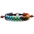 Bratara dubla 7 chakra cu pietre semipretioase de 6 mm – Bratara pentru meditatie