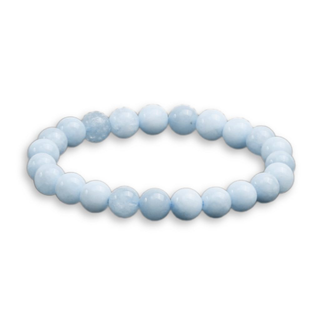 Bratara Elastica cu Margele de Acvamarin 8mm