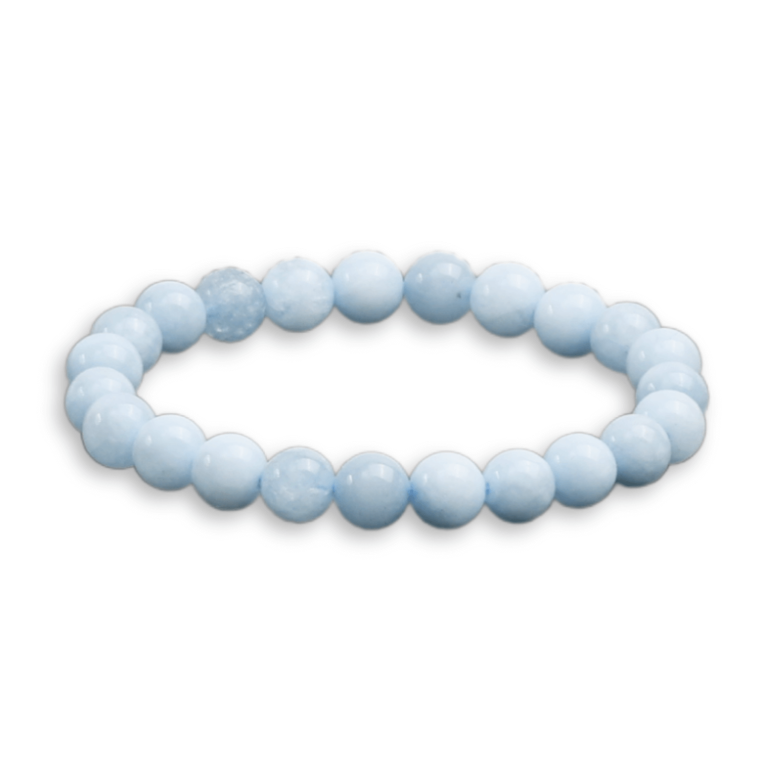 Bratara Elastica cu Margele de Acvamarin 8mm