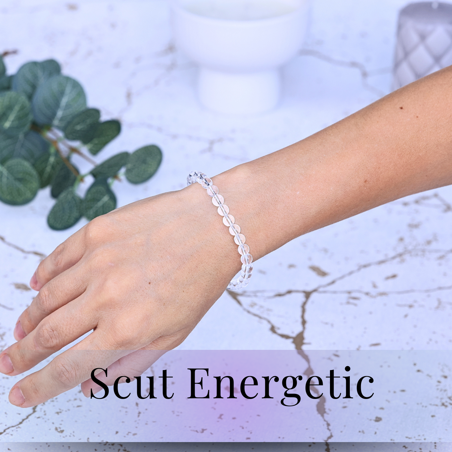 Bratara Elastica cu Margele 6mm Cuart transparent Energie Pozitiva
