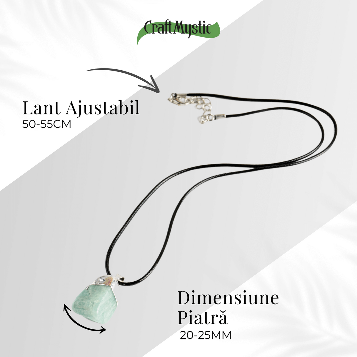 Colier cu Piatra Rulata de Amazonit Natural – Liniste, Echilibru si Claritate Interioara